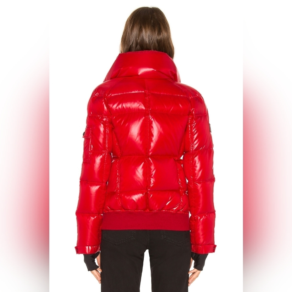 SAM. Freestyle Down Puffer Bomber Jacket In Candy Red Size XS - Picture 4 of 12